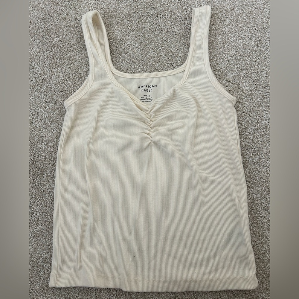 Cream Cinched American Eagle Tank Top